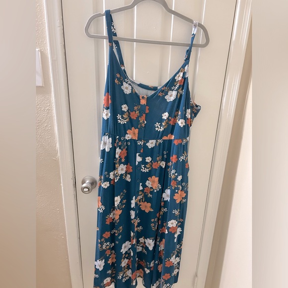 Torrid Super Soft Teal Flowered Dress - Picture 1 of 6